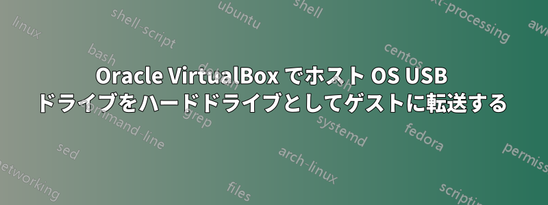 Oracle VirtualBox でホスト OS USB ドライブをハードドライブとしてゲストに転送する