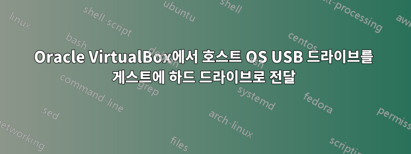 Oracle VirtualBox에서 호스트 OS USB 드라이브를 게스트에 하드 드라이브로 전달