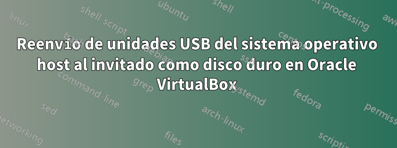 Reenvío de unidades USB del sistema operativo host al invitado como disco duro en Oracle VirtualBox