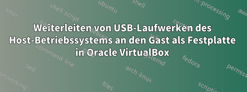 Weiterleiten von USB-Laufwerken des Host-Betriebssystems an den Gast als Festplatte in Oracle VirtualBox