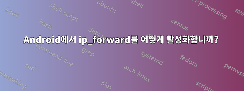 Android에서 ip_forward를 어떻게 활성화합니까?