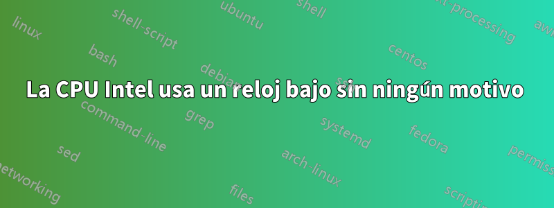 La CPU Intel usa un reloj bajo sin ningún motivo