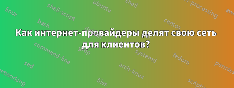 Как интернет-провайдеры делят свою сеть для клиентов?