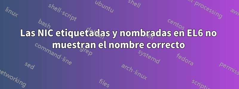 Las NIC etiquetadas y nombradas en EL6 no muestran el nombre correcto