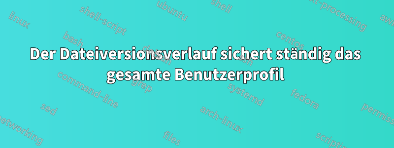 Der Dateiversionsverlauf sichert ständig das gesamte Benutzerprofil