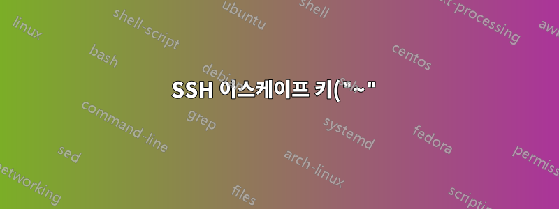 SSH 이스케이프 키("~")는 연결이 중단된 경우에만 작동합니까?