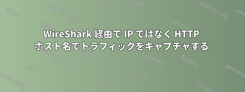 WireShark 経由で IP ではなく HTTP ホスト名でトラフィックをキャプチャする