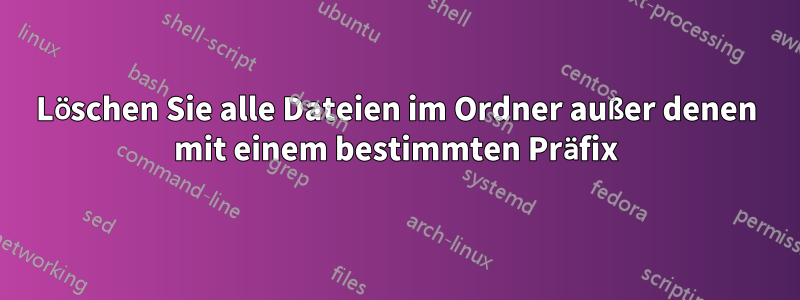 Löschen Sie alle Dateien im Ordner außer denen mit einem bestimmten Präfix