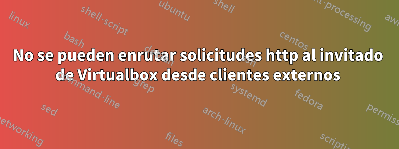 No se pueden enrutar solicitudes http al invitado de Virtualbox desde clientes externos