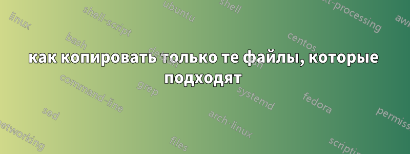 как копировать только те файлы, которые подходят