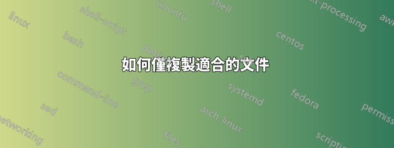 如何僅複製適合的文件