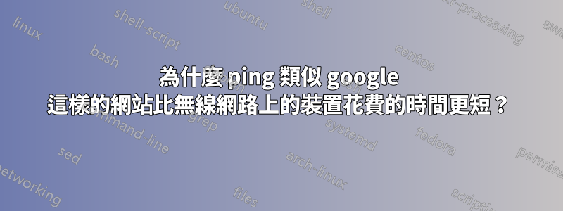 為什麼 ping 類似 google 這樣的網站比無線網路上的裝置花費的時間更短？