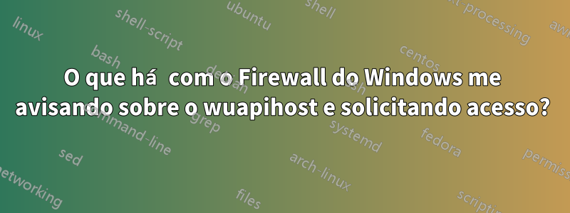 O que há com o Firewall do Windows me avisando sobre o wuapihost e solicitando acesso?