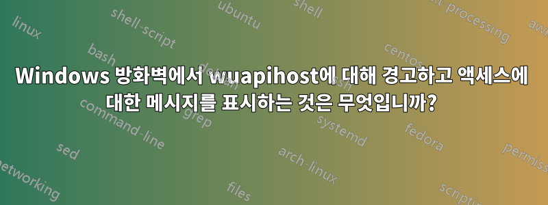 Windows 방화벽에서 wuapihost에 대해 경고하고 액세스에 대한 메시지를 표시하는 것은 무엇입니까?