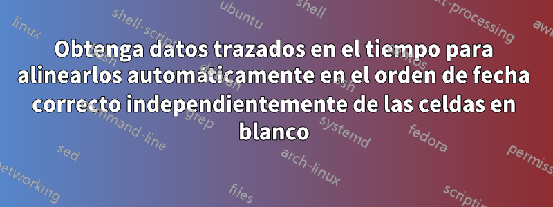 Obtenga datos trazados en el tiempo para alinearlos automáticamente en el orden de fecha correcto independientemente de las celdas en blanco