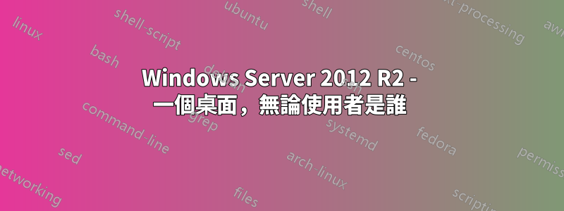 Windows Server 2012 R2 - 一個桌面，無論使用者是誰