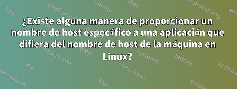 ¿Existe alguna manera de proporcionar un nombre de host específico a una aplicación que difiera del nombre de host de la máquina en Linux?