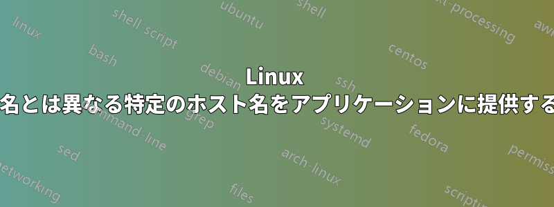 Linux 上のマシンのホスト名とは異なる特定のホスト名をアプリケーションに提供する方法はありますか?