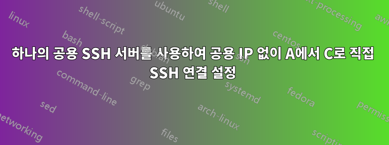 하나의 공용 SSH 서버를 사용하여 공용 IP 없이 A에서 C로 직접 SSH 연결 설정