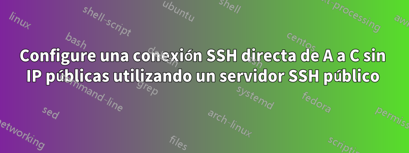 Configure una conexión SSH directa de A a C sin IP públicas utilizando un servidor SSH público