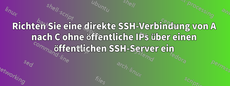 Richten Sie eine direkte SSH-Verbindung von A nach C ohne öffentliche IPs über einen öffentlichen SSH-Server ein