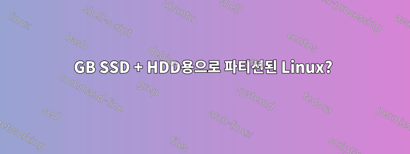 8GB SSD + HDD용으로 파티션된 Linux?