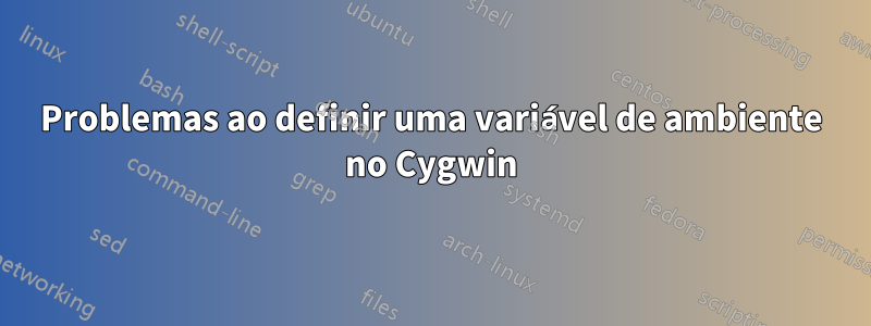 Problemas ao definir uma variável de ambiente no Cygwin