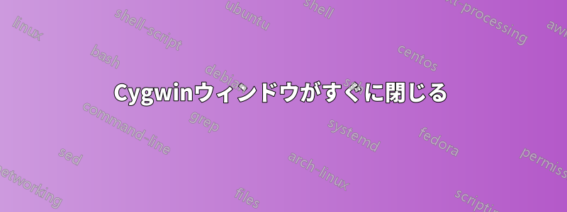 Cygwinウィンドウがすぐに閉じる