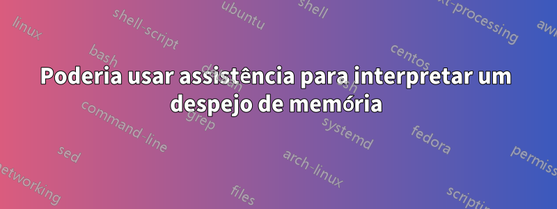 Poderia usar assistência para interpretar um despejo de memória