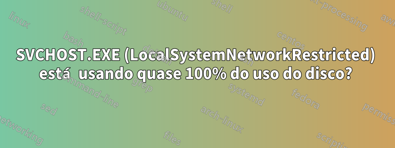 SVCHOST.EXE (LocalSystemNetworkRestricted) está usando quase 100% do uso do disco?