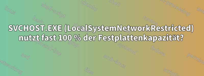 SVCHOST.EXE (LocalSystemNetworkRestricted) nutzt fast 100 % der Festplattenkapazität?