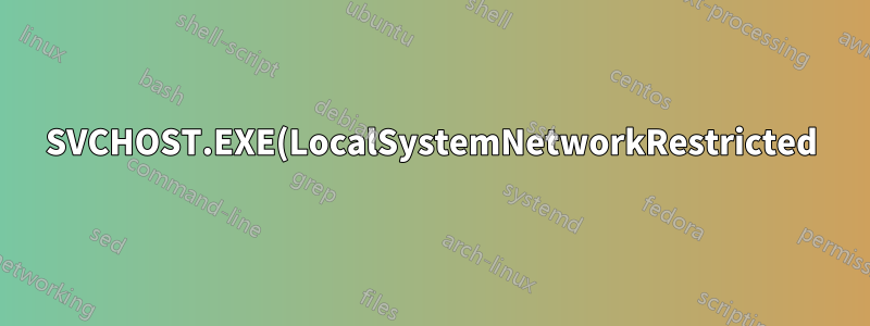 SVCHOST.EXE(LocalSystemNetworkRestricted)가 디스크 사용량을 거의 100% 사용하고 있습니까?