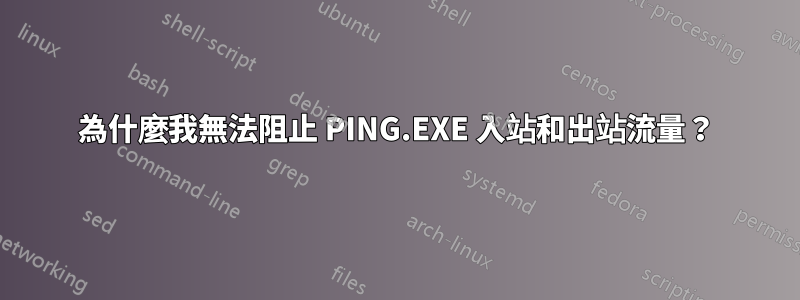 為什麼我無法阻止 PING.EXE 入站和出站流量？