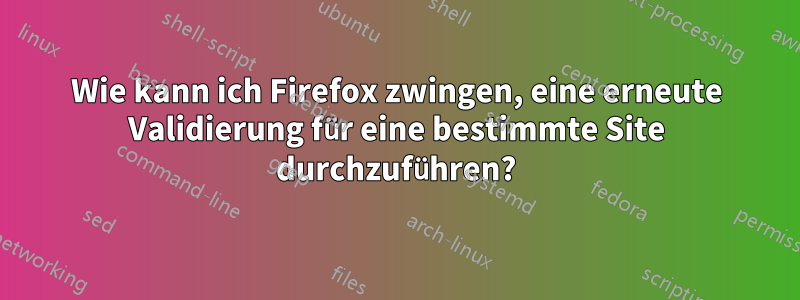 Wie kann ich Firefox zwingen, eine erneute Validierung für eine bestimmte Site durchzuführen?