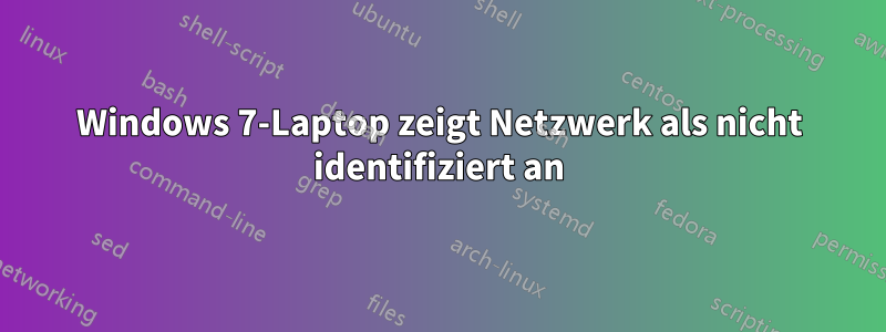 Windows 7-Laptop zeigt Netzwerk als nicht identifiziert an