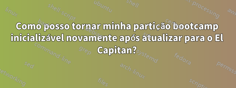 Como posso tornar minha partição bootcamp inicializável novamente após atualizar para o El Capitan?