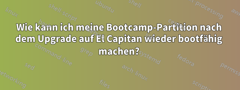 Wie kann ich meine Bootcamp-Partition nach dem Upgrade auf El Capitan wieder bootfähig machen?