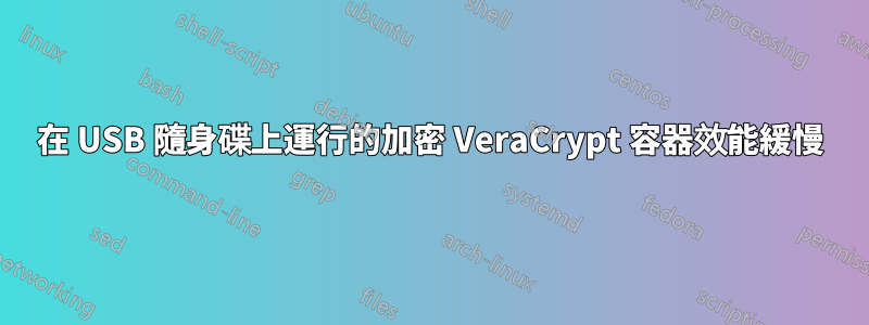 在 USB 隨身碟上運行的加密 VeraCrypt 容器效能緩慢