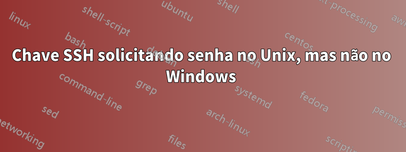 Chave SSH solicitando senha no Unix, mas não no Windows