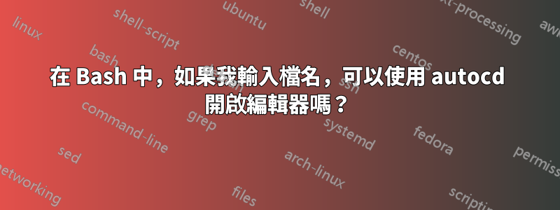 在 Bash 中，如果我輸入檔名，可以使用 autocd 開啟編輯器嗎？