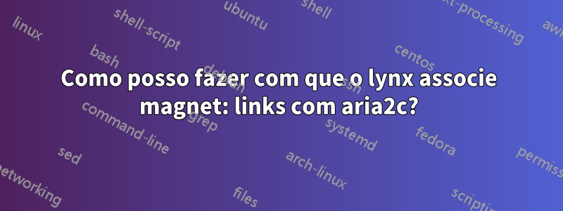 Como posso fazer com que o lynx associe magnet: links com aria2c?