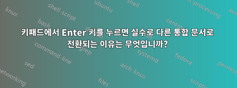 키패드에서 Enter 키를 누르면 실수로 다른 통합 문서로 전환되는 이유는 무엇입니까?