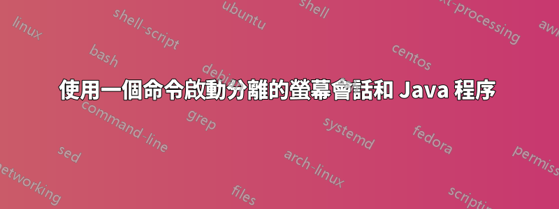 使用一個命令啟動分離的螢幕會話和 Java 程序