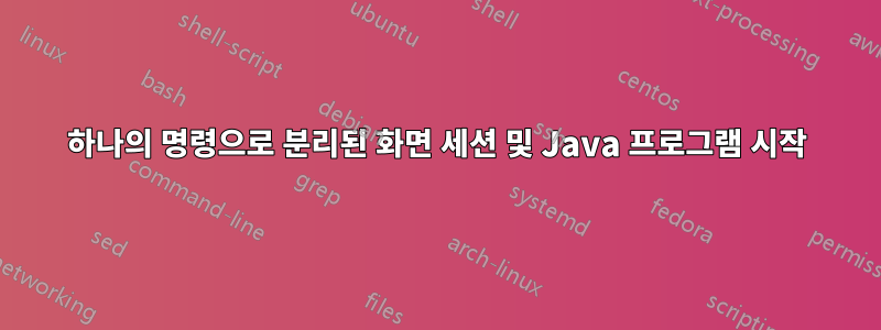 하나의 명령으로 분리된 화면 세션 및 Java 프로그램 시작