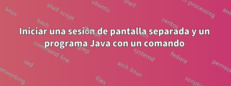 Iniciar una sesión de pantalla separada y un programa Java con un comando