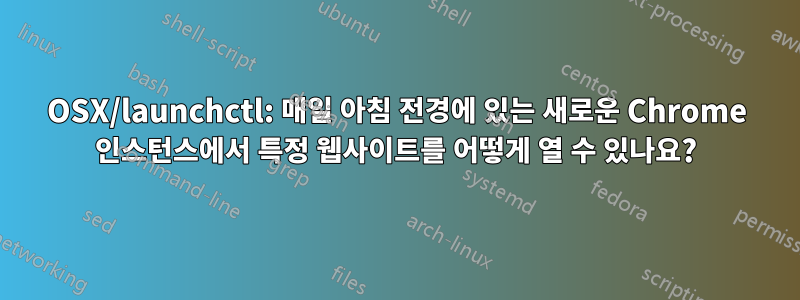 OSX/launchctl: 매일 아침 전경에 있는 새로운 Chrome 인스턴스에서 특정 웹사이트를 어떻게 열 수 있나요?