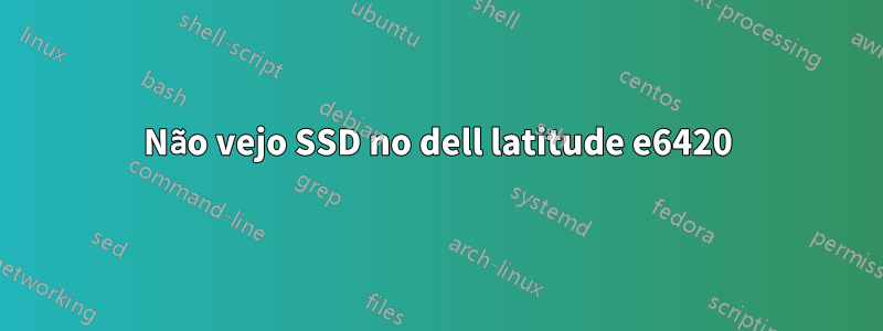 Não vejo SSD no dell latitude e6420