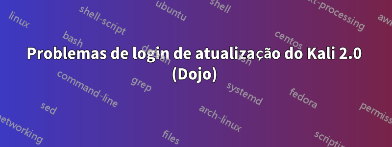 Problemas de login de atualização do Kali 2.0 (Dojo)