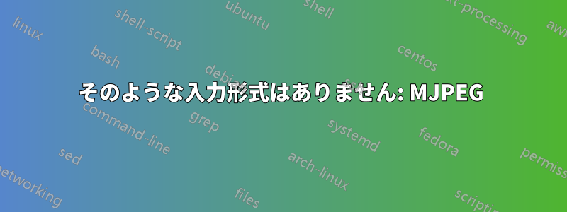 そのような入力形式はありません: MJPEG