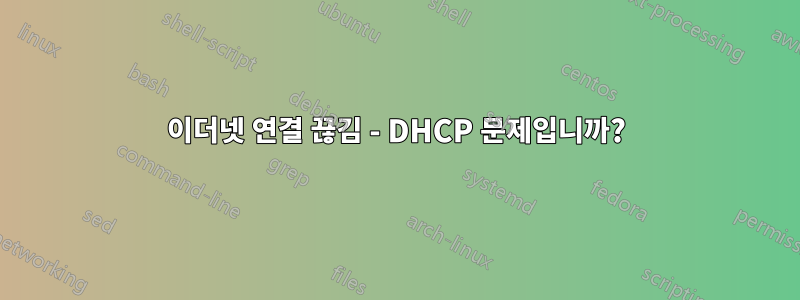 이더넷 연결 끊김 - DHCP 문제입니까?